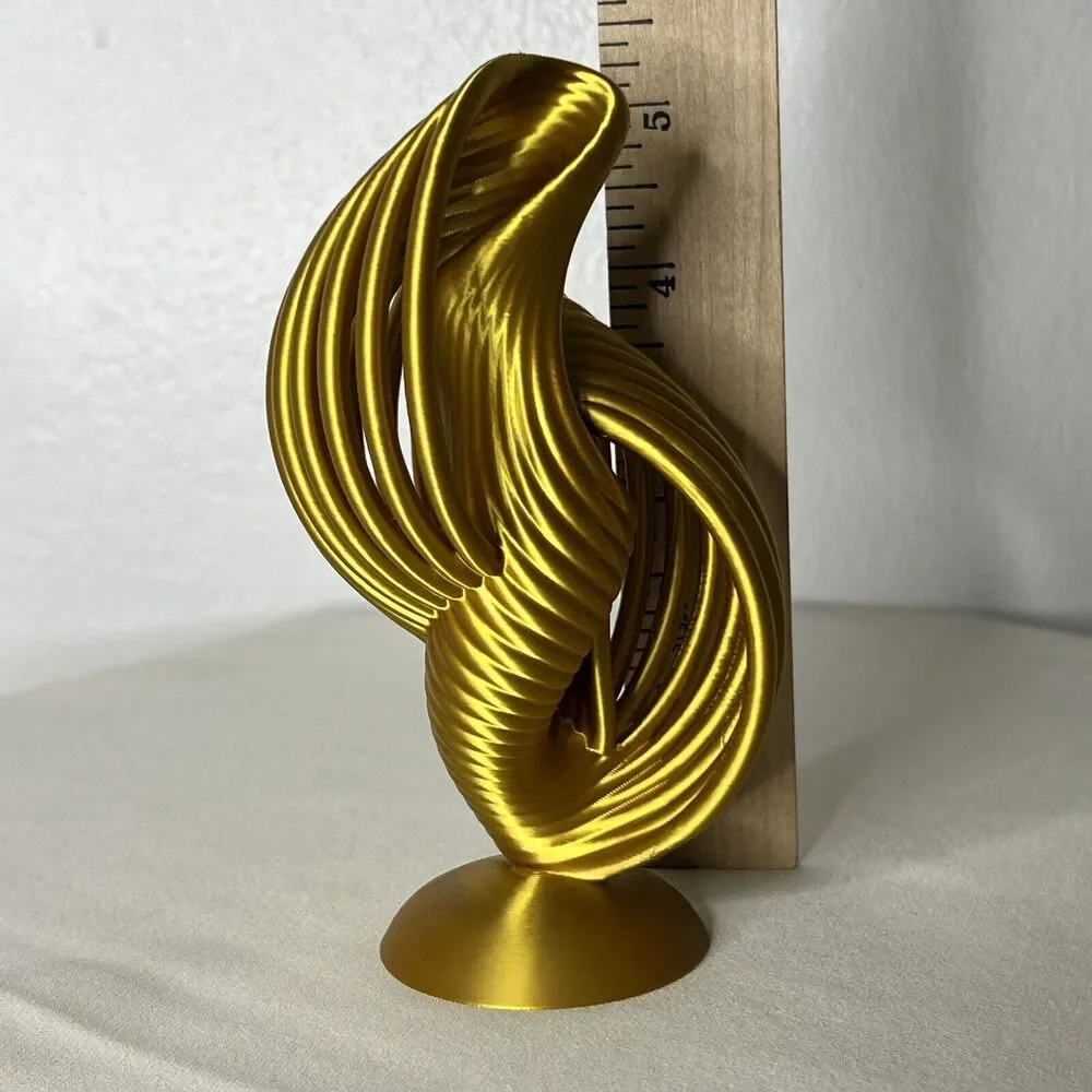 Spiral Decorative Gold Sculpture Modern Art Piece Home Office Decor Plastic